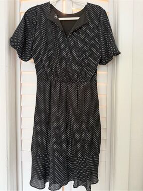 Sam Edelman Black Dress with White Polka Dots